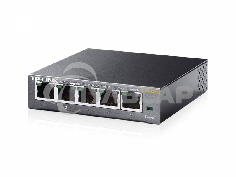Сетевой коммутатор TP-Link SMB TL-SG105E 5-Port Gigabit Desktop Easy Smart Switch, 5 10/100/1000Mbps RJ45 ports, MTU/Port/Tag-based VLAN, QoS, IGMP Snooping