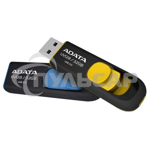 Флешка USB ADATA UV128 (AUV128-32G-RBE), 32 Gb, USB 3.0, R/W 100/30, черный/синий