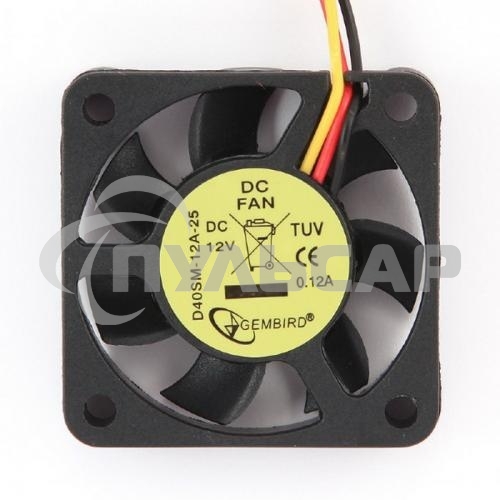 Вентилятор для корпуса Gembird D40SM-12A-25 черный, 40 мм, 5000 об/мин, 27 дБ, 3 pin