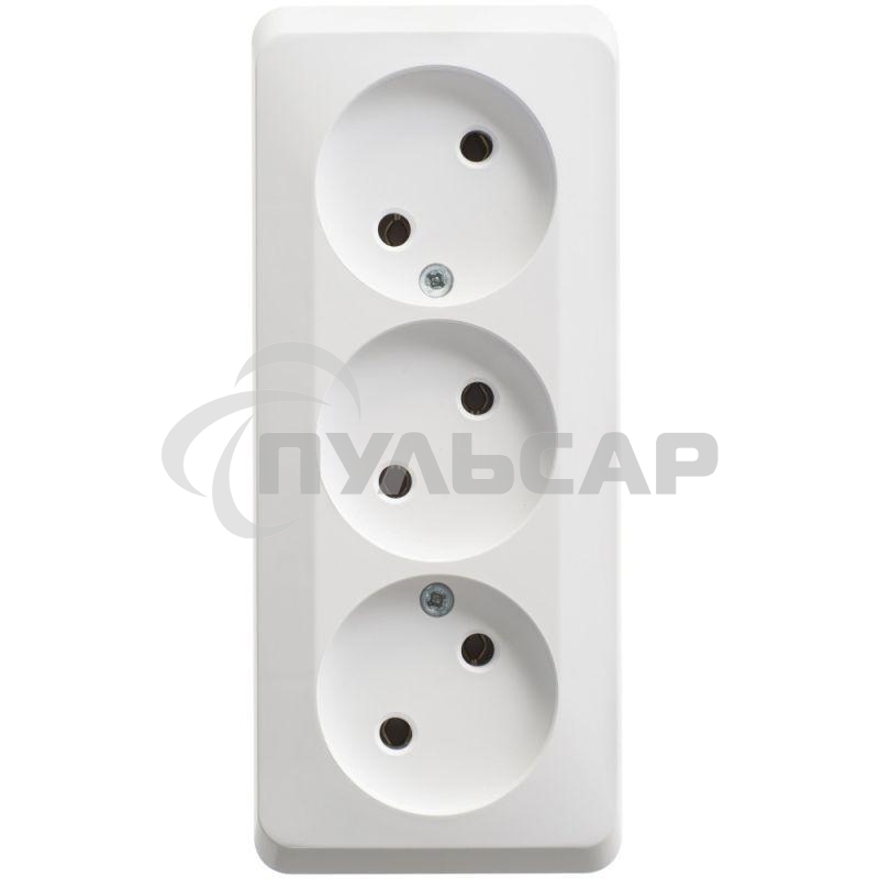 Розетка 3-м ОП Этюд 16А IP20 без заземл. без защ. шторок белый  SchE PA16-009B