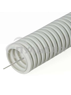 Труба гофрированная ПВХ d16мм с зондом сер. (уп.100м) Урал Пак ГФ-0101716-100