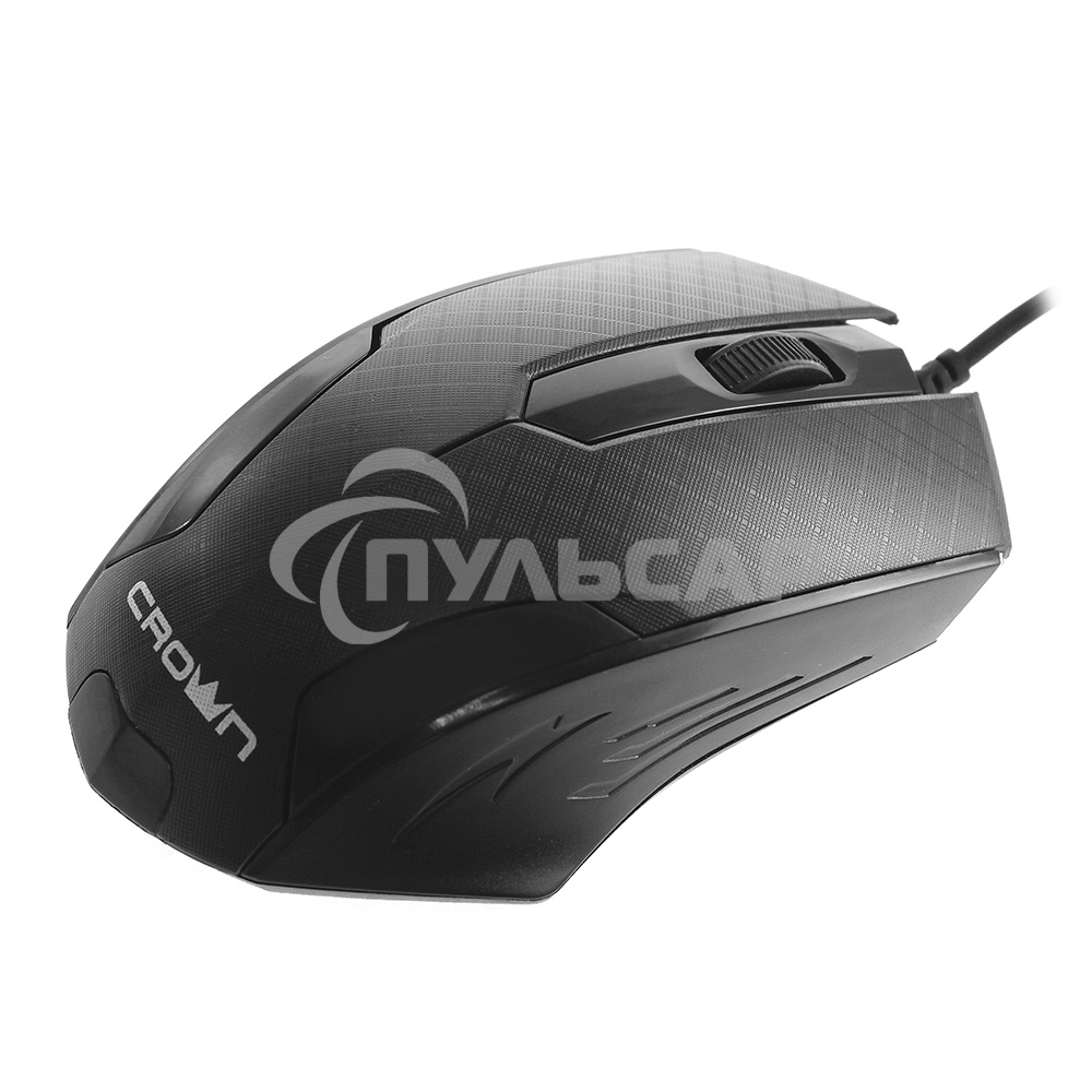 Мышь проводная Crown CMM-100 черный, 1000 dpi, USB, кнопки - 3