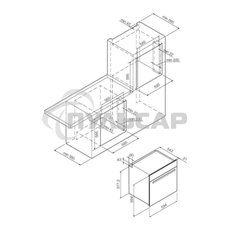 Встраиваемая электрическая духовка Graude BM 60.2 W 