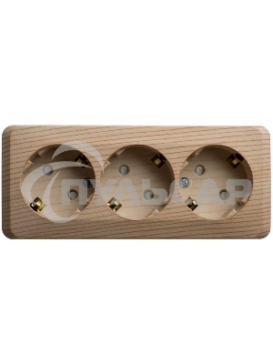 Розетка 3-м ОП Этюд 16А 250В защ. шторки с заземл. сосна SchE PA16-012D