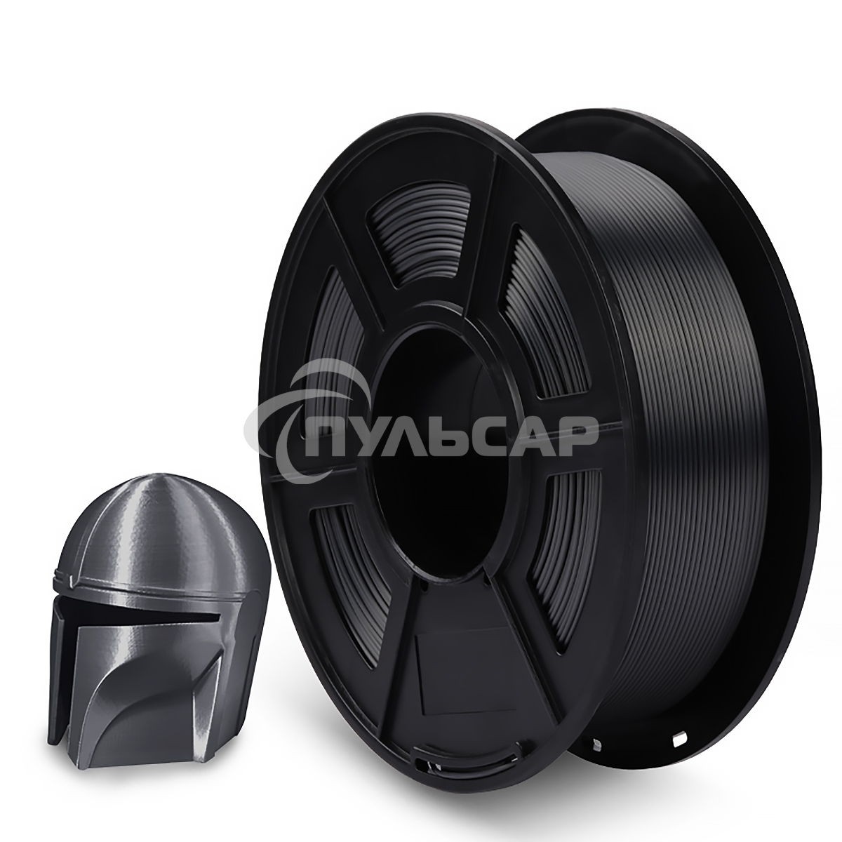 Филамент NVPRINT Silk PLA+ Grey для 3D печати диаметр 1.75мм длина 330 метров масса 1 кг