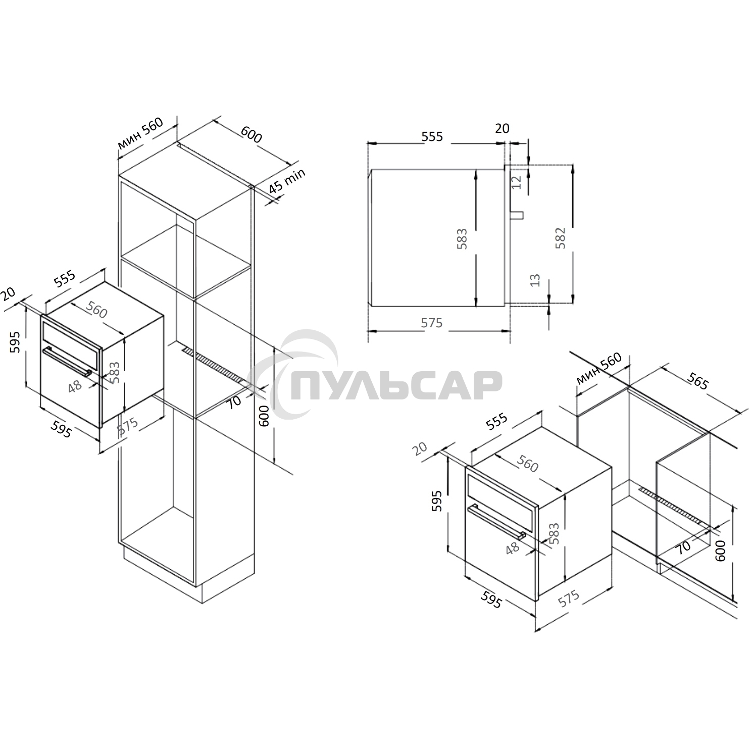 Духовой шкаф Evelux EO 612 EB