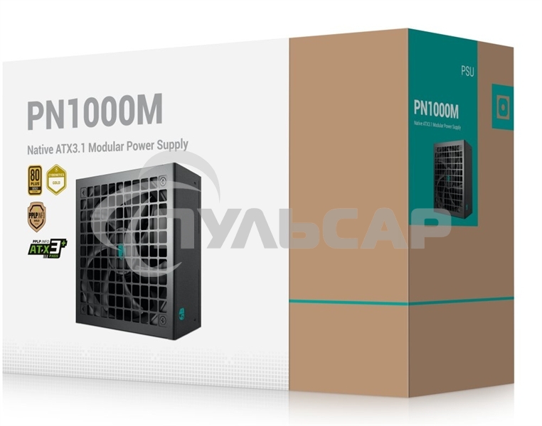 Блок питания Deepcool / GamerStorm PN1000M, 1000Вт, 80 PLUS Gold, 135мм, модульный, черный