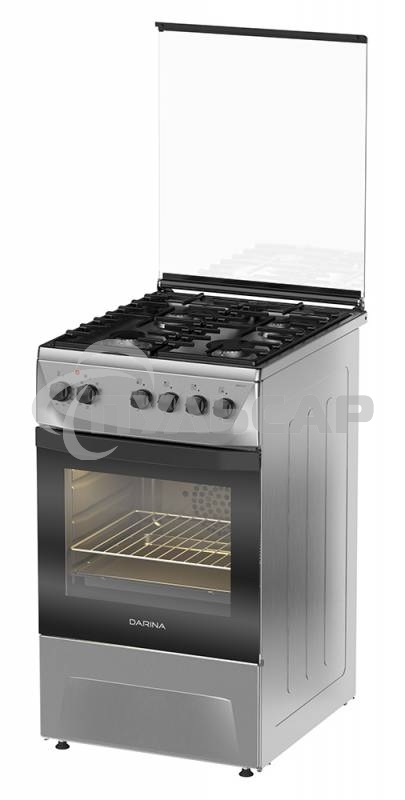 Плита комбинированная Darina 1D1 КМ 241 311 X нержавеющая сталь/черный, конфорок 4 шт, духовка 50 л, 50 см x 85 см x 60 см