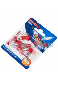 Наконечник штыревой втулочный Rexant изолированный, F-12мм, 10 мм², НШВи 10-12 / E10-12, красный, в упак. 10 шт.