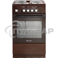 Плита электрическая De Luxe 5004.18э-014 коричневый, конфорок 4 шт, духовка 43 л, 50 см x 85 см x 50 см