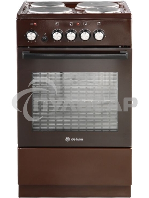 Плита электрическая De Luxe 5004.18э-014 коричневый, конфорок 4 шт, духовка 43 л, 50 см x 85 см x 50 см