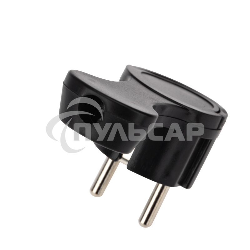 Вилка Евро Rexant угловая с з/к 16 А плоская за шкаф черная