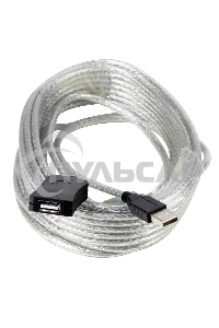 Кабель удлинитель Aopen активный ACU823-15M, USB2.0-repeater AM/AF 15м