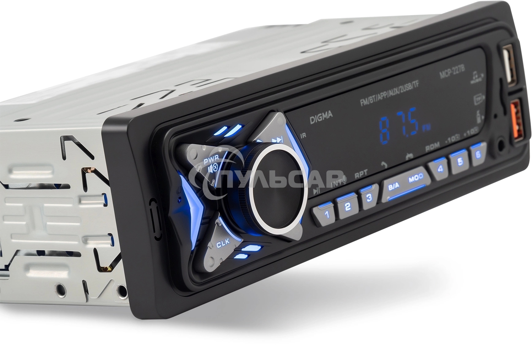 Автомагнитола Digma MCP-227B 1DIN 2x45Вт v5.0 USB 2.0 AUX 2 ПДУ