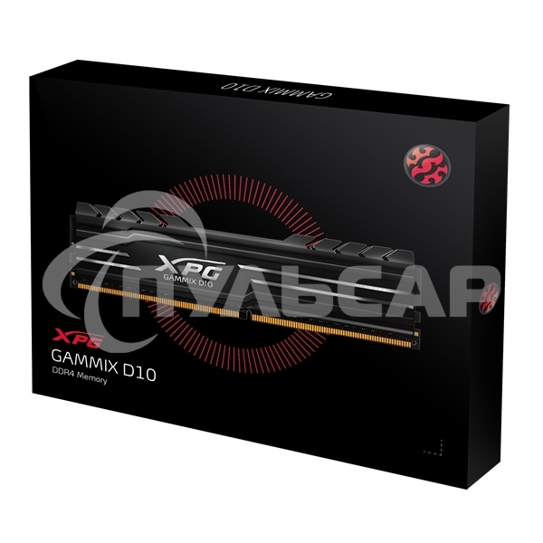 Оперативная память XPG Gaммix D10, DDR4, 16Gb (2x8Gb), 3200MHz, CL16, UDIMM, с радиатором, черный