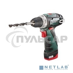 Дрель-шуруповерт Metabo PowerMaxx BS 600984500, Аккумуляторный, 12В, 2 АКБ, Кейс