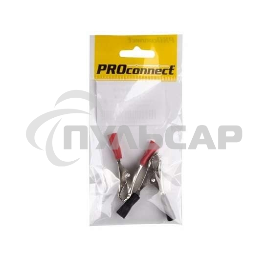 Зажим крокодил Rexant, длина 50 мм, ток 10A, 2 шт., пакет БОПП