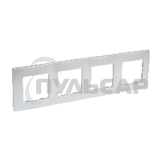 Рамка 4 поста, алюминий ETIKA 