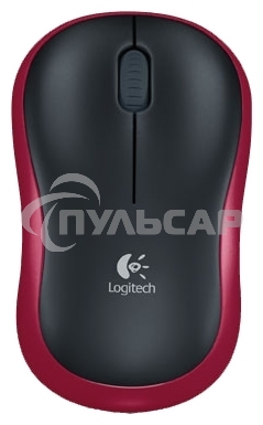 Мышь беспроводная Logitech M185, красный, 1000 dpi, радиоканал, USB, кнопки - 3
