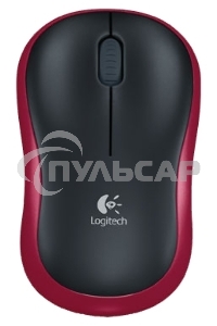 Мышь беспроводная Logitech M185, красный, 1000 dpi, радиоканал, USB, кнопки - 3