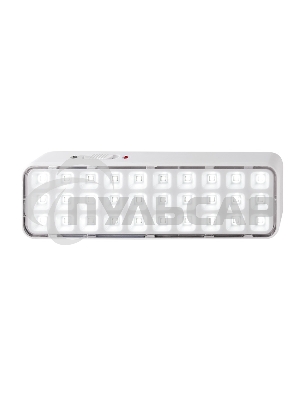 Светильник аккумуляторный непостоянного действия для подсветки путей эвакуации и рабочих зон при отключении питания, режимы: 30%/100% кнопка тест, 4 часа работы