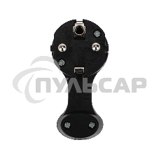 Вилка Евро Rexant угловая с з/к 16 А плоская за шкаф черная