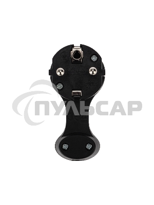 Вилка Евро Rexant угловая с з/к 16 А плоская за шкаф черная