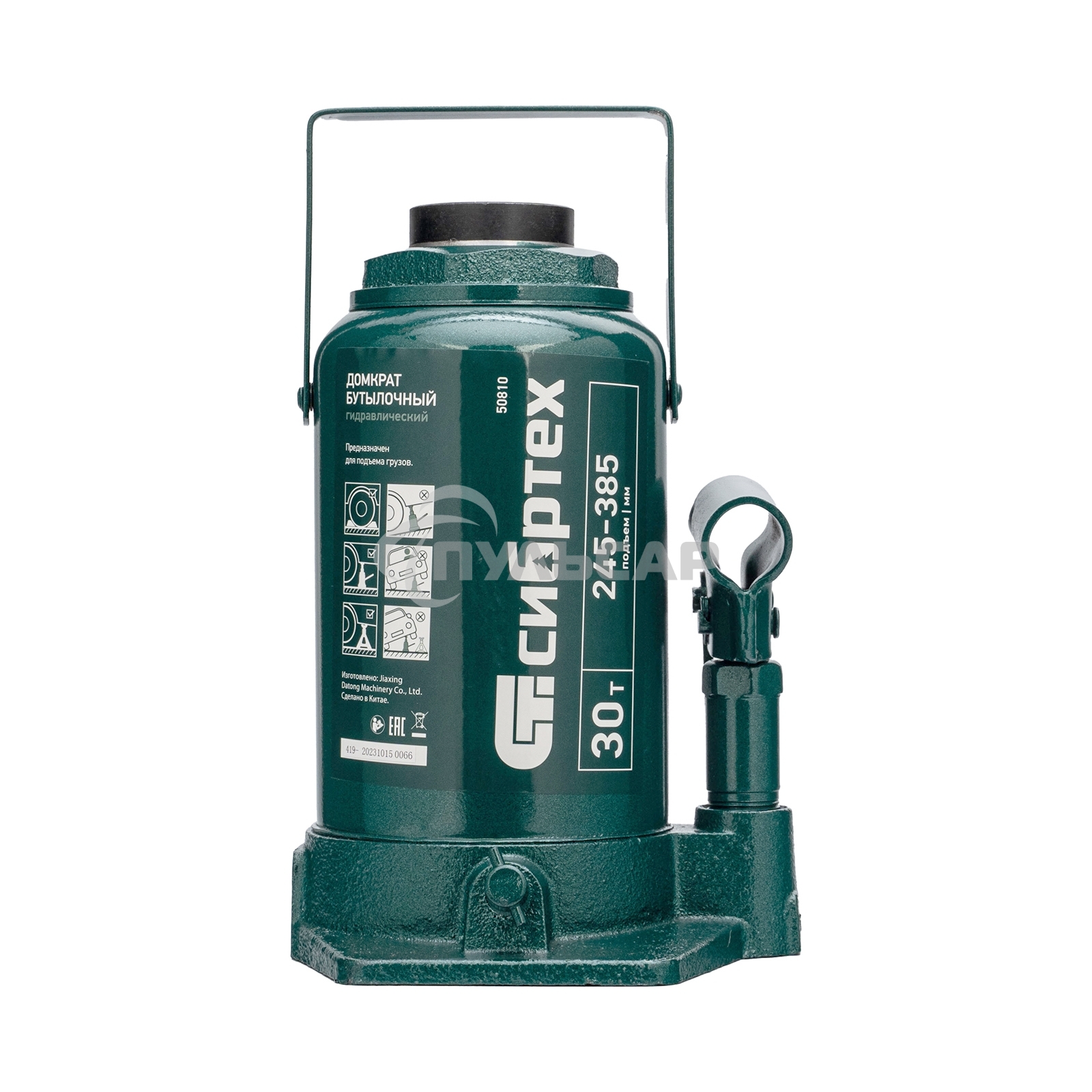 Домкрат гидравлический Сибртех бутылочный, 30т, 245-385мм