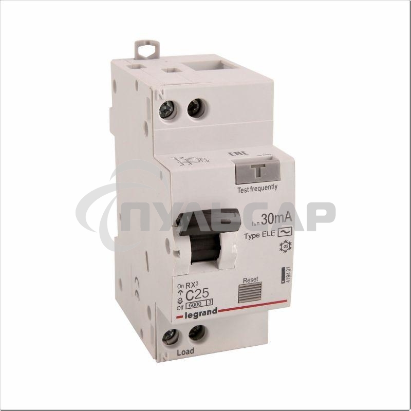 Выключатель автоматический дифференциального тока Legrand 419401 RX3 АВДТ 30мА 25А 1П+Н AC