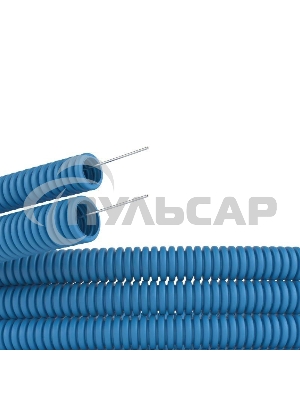 Труба гофрированная ППЛ d16мм легкая с протяж. син. (уп.100м) ДКС 11916