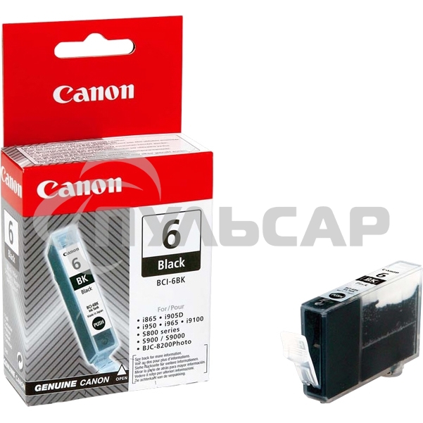 Картридж струйный BCI-6Bk (4705A002) для Canon S800 series/S900/S9000/BJC-8200Photo/i950, черный черный, 270 стр.