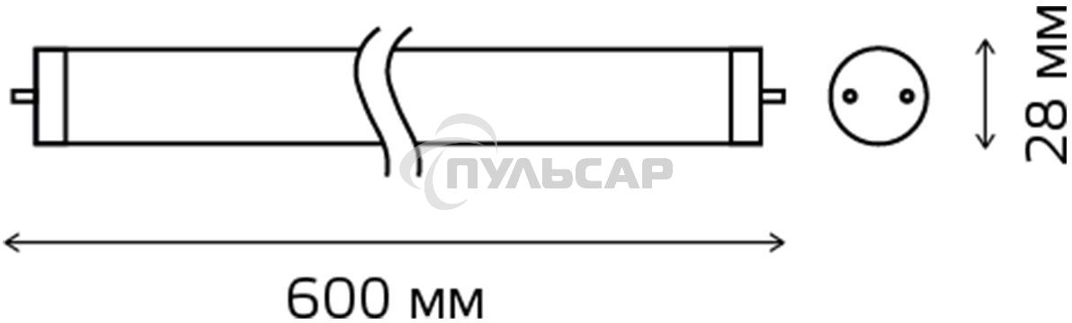 Лампа светодиодная Gauss LED Elementary T8 Glass 600мм G13 10W 780lm 4000K 1/30 0
