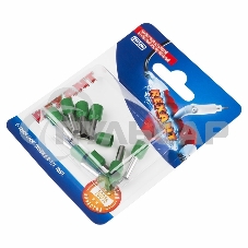 Наконечник штыревой втулочный Rexant изолированный, F-12 мм, 6 мм², НШВи 6.0-12 / Е 6,0-12 / E6012, зеленый, в упак. 10 шт.