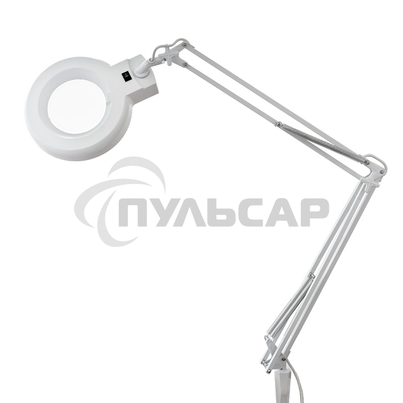 Лупа на струбцине Rexant, круглая, 5D, с подсветкой, белая 31-0011