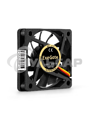 Вентилятор для корпуса ExeGate EX06010B3P-24 черный, 60 мм, 3200 об/мин, 24.1 дБ, 3 pin
