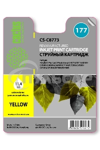 Картридж струйный Cactus CS-C8773 желтый для №177 HP PhotoSmart 3213/3313/8253/C5183/C6183/D7463 (11