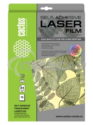 Пленка Cactus CS-LFSA415010 A4/150г/м2/10л./прозрачный самоклей. для лазерной печати
