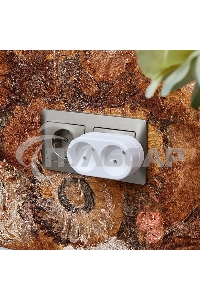 Двойник электрический 6А без заземления, белый Rexant