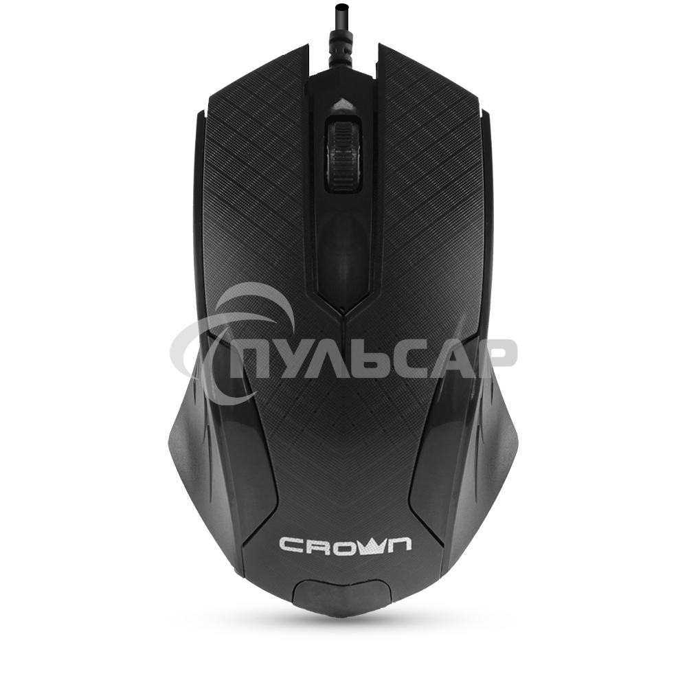 Мышь проводная Crown CMM-100 черный, 1000 dpi, USB, кнопки - 3