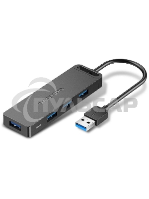 Концентратор Vention OTG USB 3.0 на 4 порта черный - 1м.