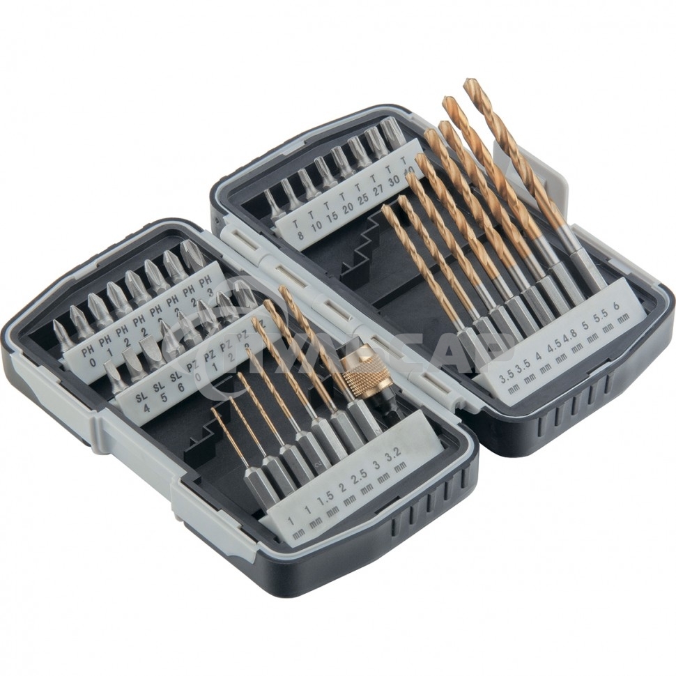 Набор бит Matrix и сверл магнитный адаптер crv в пласт. боксе 40шт.