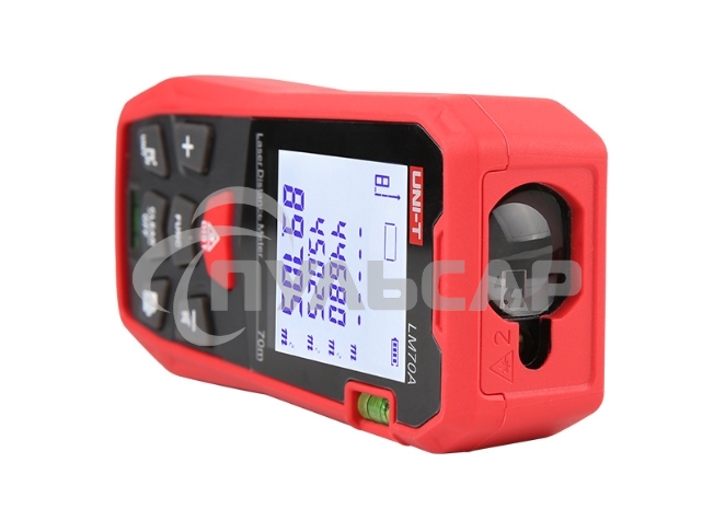 Лазерный дальномер UNI-T LM70A Диапазон расстояний (70 м); Тип дисплея (ЖК); Единицы измерения (м/фут/дюйм); Основа измерения (спереди/сзади);