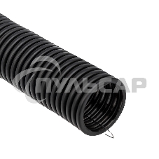 Труба гофрированная из ПНД, с зондом, черная, Ø32 мм, бухта 25 м/уп. Rexant