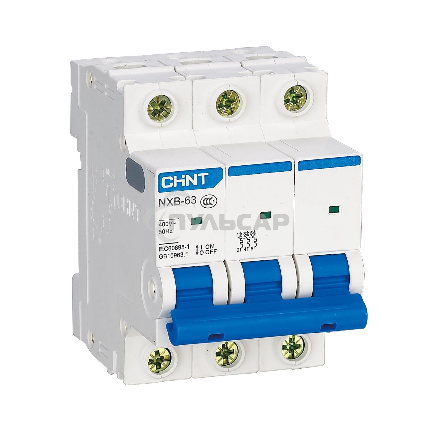 Выключатель автоматический 3п C 20А 4.5кА NXB-63S (R) CHINT 296828
