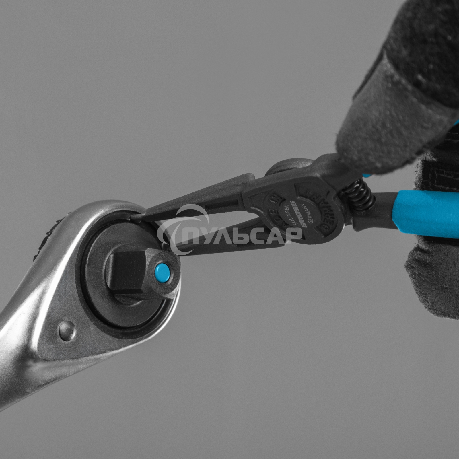 Съемник, 175 мм, для внешних стопорных колец (19-60 мм), прямые губки (разжим)Gross