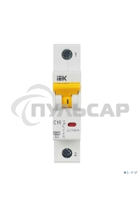 Выключатель автоматический однополюсный ВА47-60M 1Р 16А 6кА С MVA31-1-016-C IEK