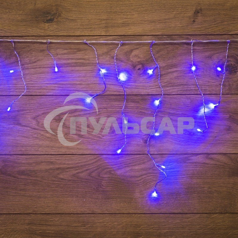 Новогодние светоукрашения Neon-night гирлянда Айсикл (бахрома) светодиодный, 1,8 х 0,5 м., белый провод, 220В, диоды синие