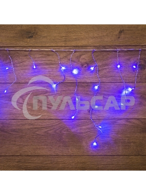 Новогодние светоукрашения Neon-night гирлянда Айсикл (бахрома) светодиодный, 1,8 х 0,5 м., белый провод, 220В, диоды синие