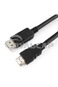 Кабель DisplayPort-HDMI Gembird/Cablexpert 1,8м, 20M/19M, черный, экран, пакет (CC-DP-HDMI-6)