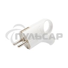 Вилка Евро Rexant угловая с з/к 16А с кольцом белая